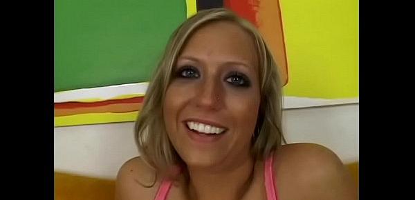  Hot blonde whore with shaved pussy Amanda Bell loves to suck hard dick